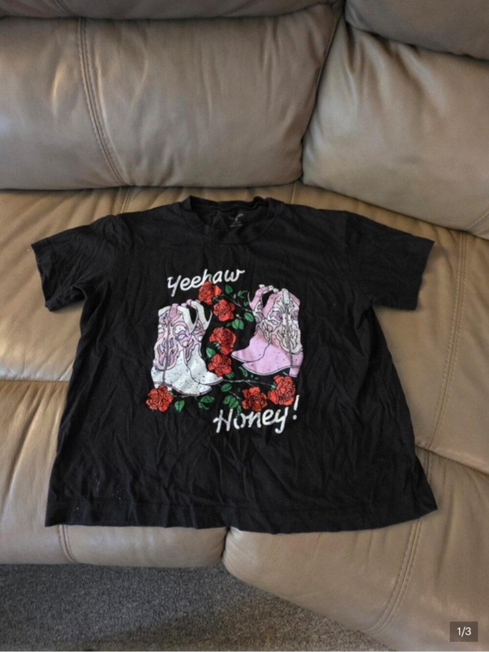 Yeehaw Honey! Black Graphic Kids Tee